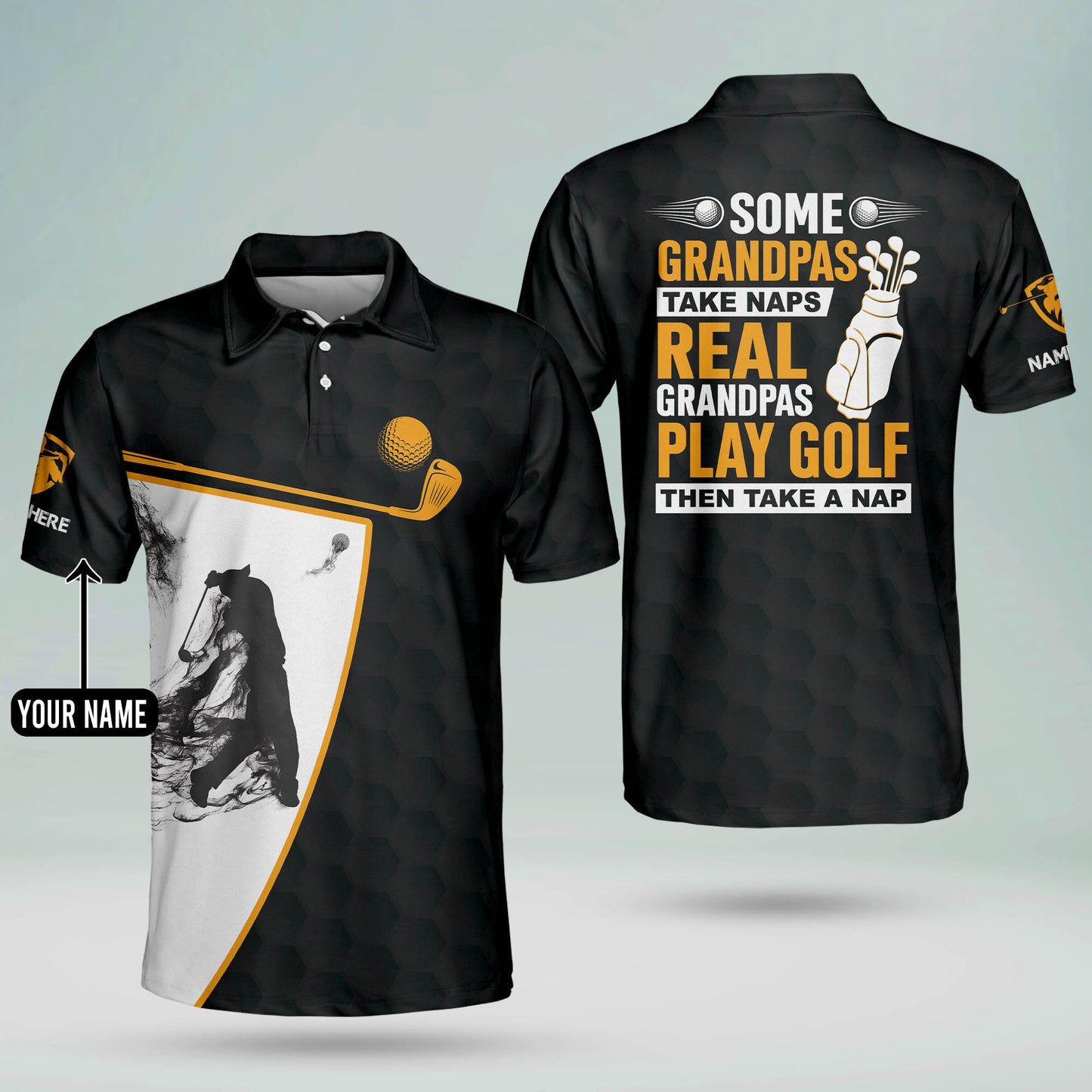 Some Grandpas Take Naps Real Grandpas Play Golf Then Take A Nap Golf Polo Shirt GM0284