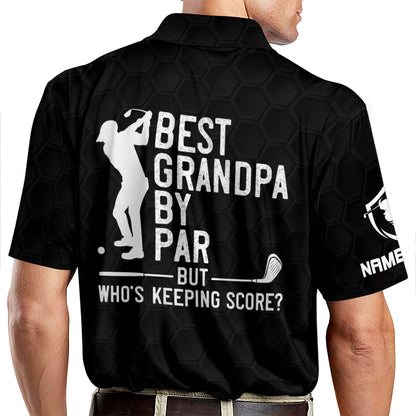 Best Grandpa By Par But Who's Keeping Score Golf Polo Shirt GM0187