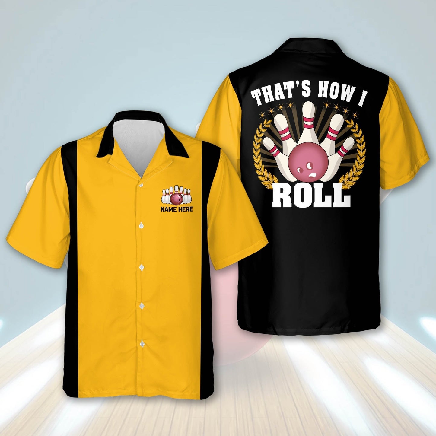 That's How I Roll Hawaiian Bowling Shirt for Men, Custom name bowling player shirt HO2770