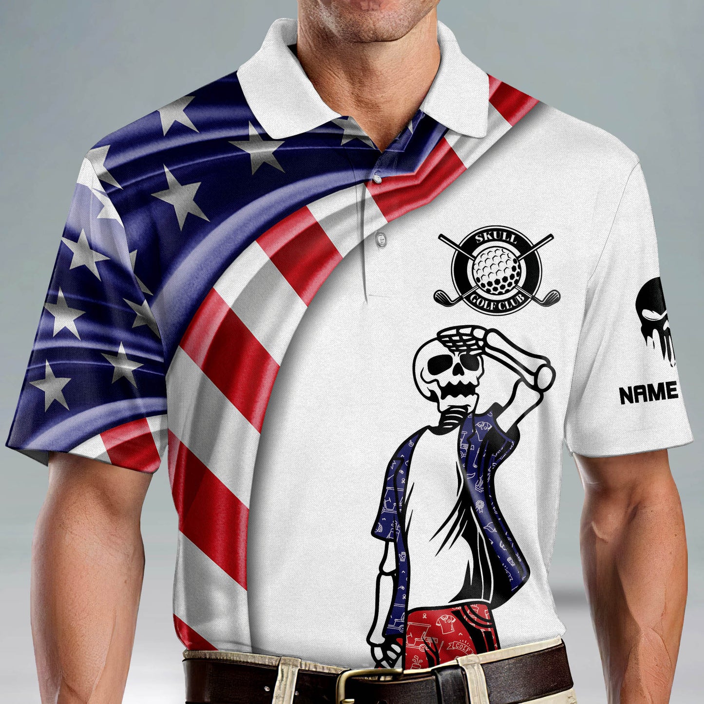 Funny Custom Skull Crazy Golf Polo Shirt GM0290