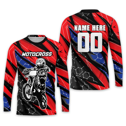 Custom Dirt Bike Jersey for Mens Long Sleeve Moto Shirts MC0002