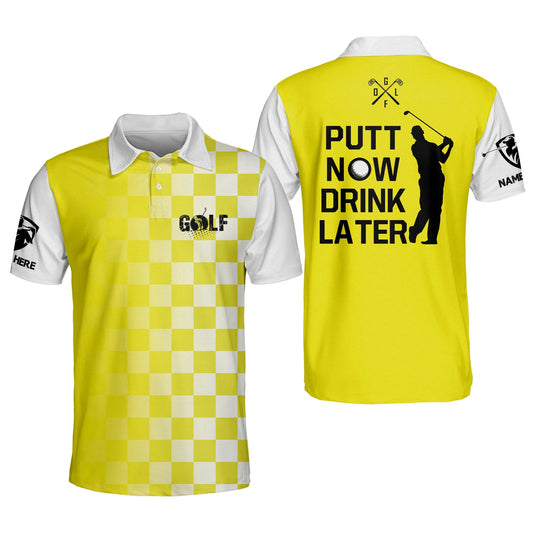 Putt Now Drink Later Golf Polo Shirt GM0239