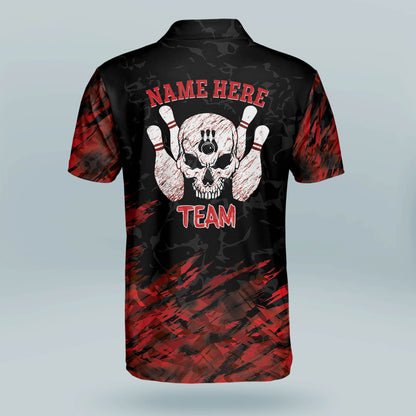Custom Bowling Shirts For Men - Crazy Bowling Team Shirts - Custom Men's Skull Bowling Shirts - Designer Bowling Shirt Polo Short Sleeve For Men BM0071