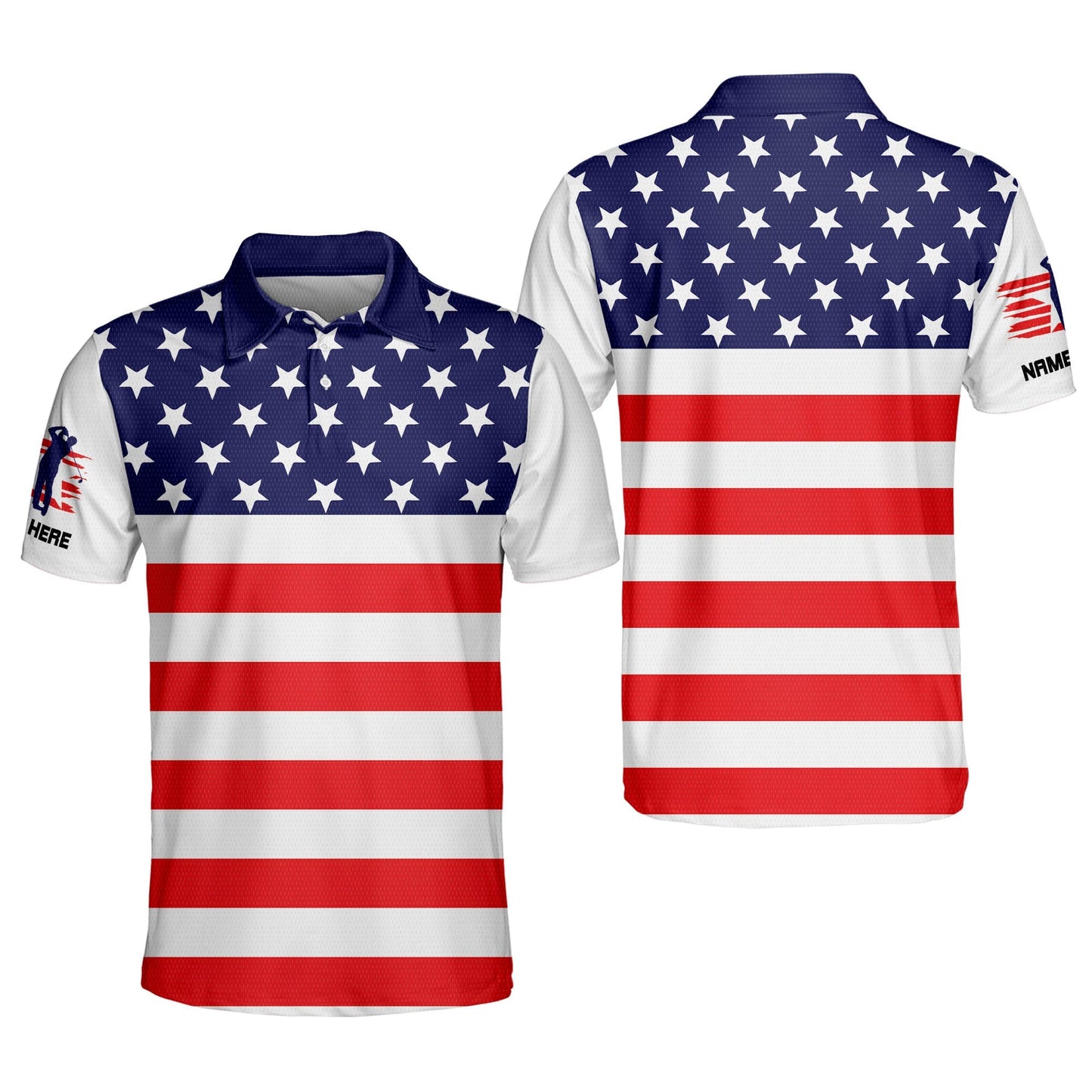 American Flag Team US Golf Polo Shirt GM0214