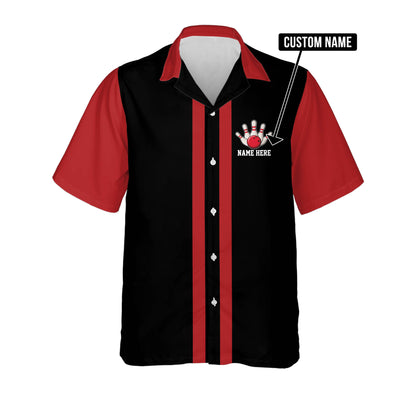 It's Not My Fault It's The Lane Conditions Custom Bowling Hawaiian Shirt, Custom Red And Black Funny Bowling Shirt HB0057