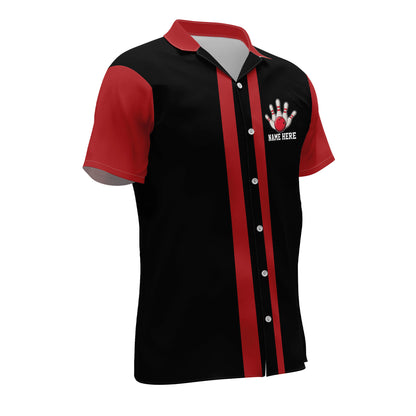 It's Not My Fault It's The Lane Conditions Custom Bowling Hawaiian Shirt, Custom Red And Black Funny Bowling Shirt HB0057