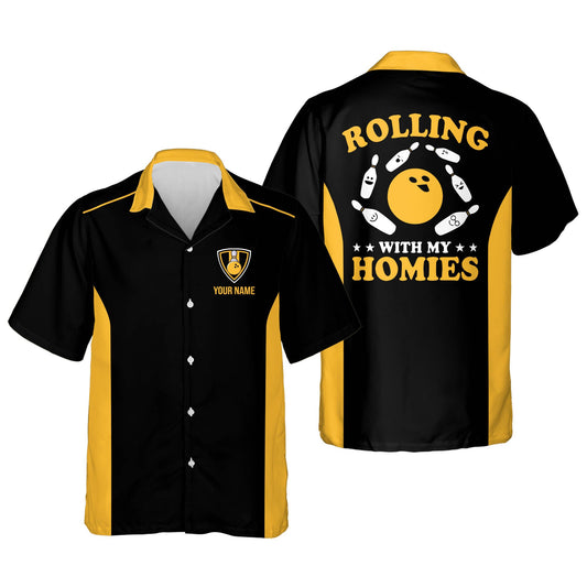 Custom name Retro Vintage Hawaiian Bowling Shirts For Men HO2751