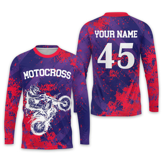 Personalized 3D Youth Kids Motocross American Flag Riding Jersey MC0010