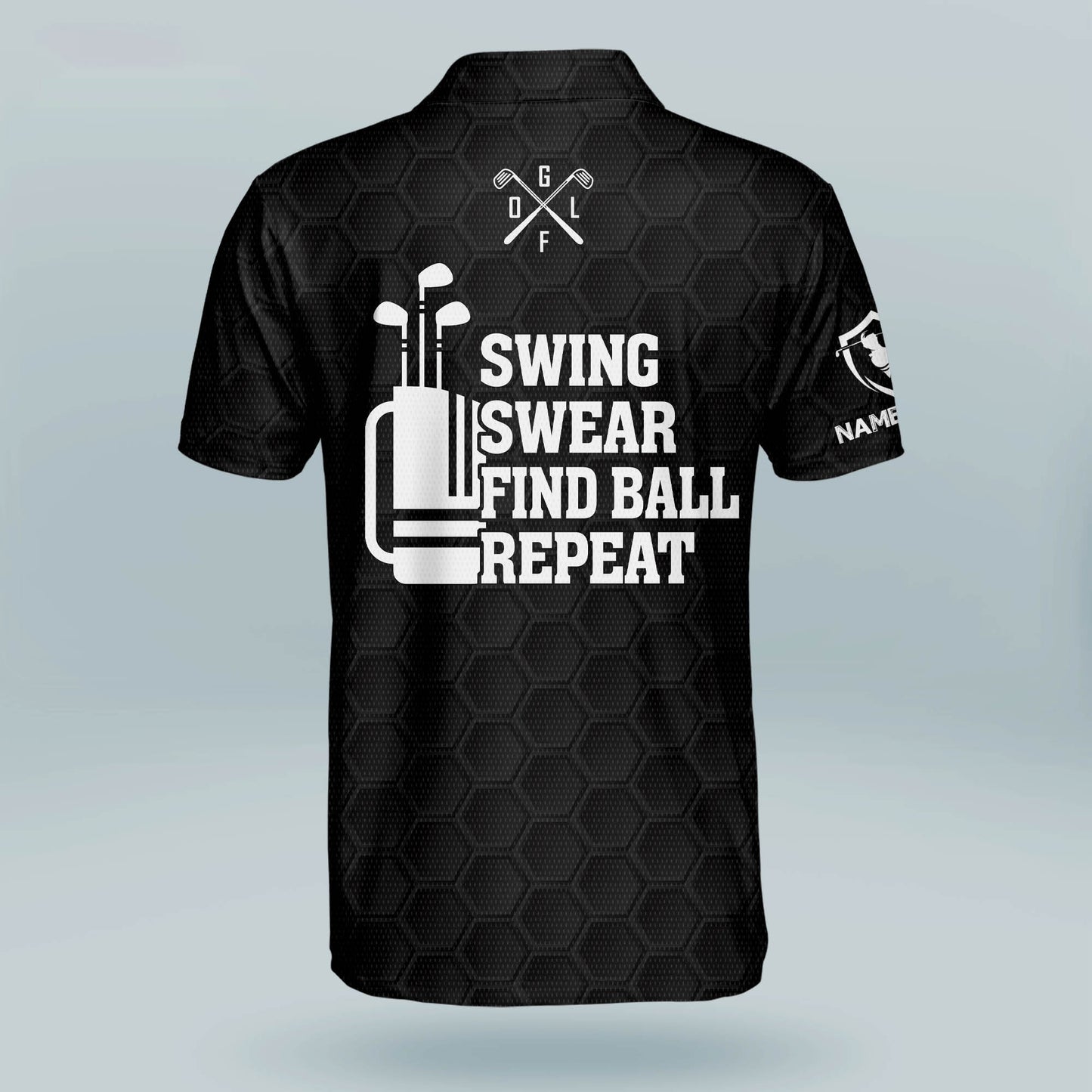 Swing Swear Find Ball Repeat Golf Polo Shirt GM0205