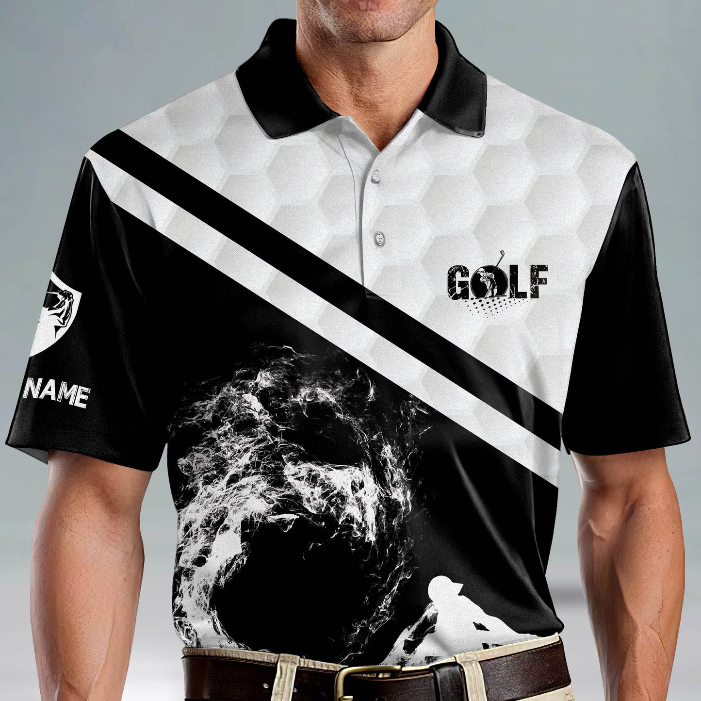Golfer with Smoke Crazy Golf Polo Shirt GM0243