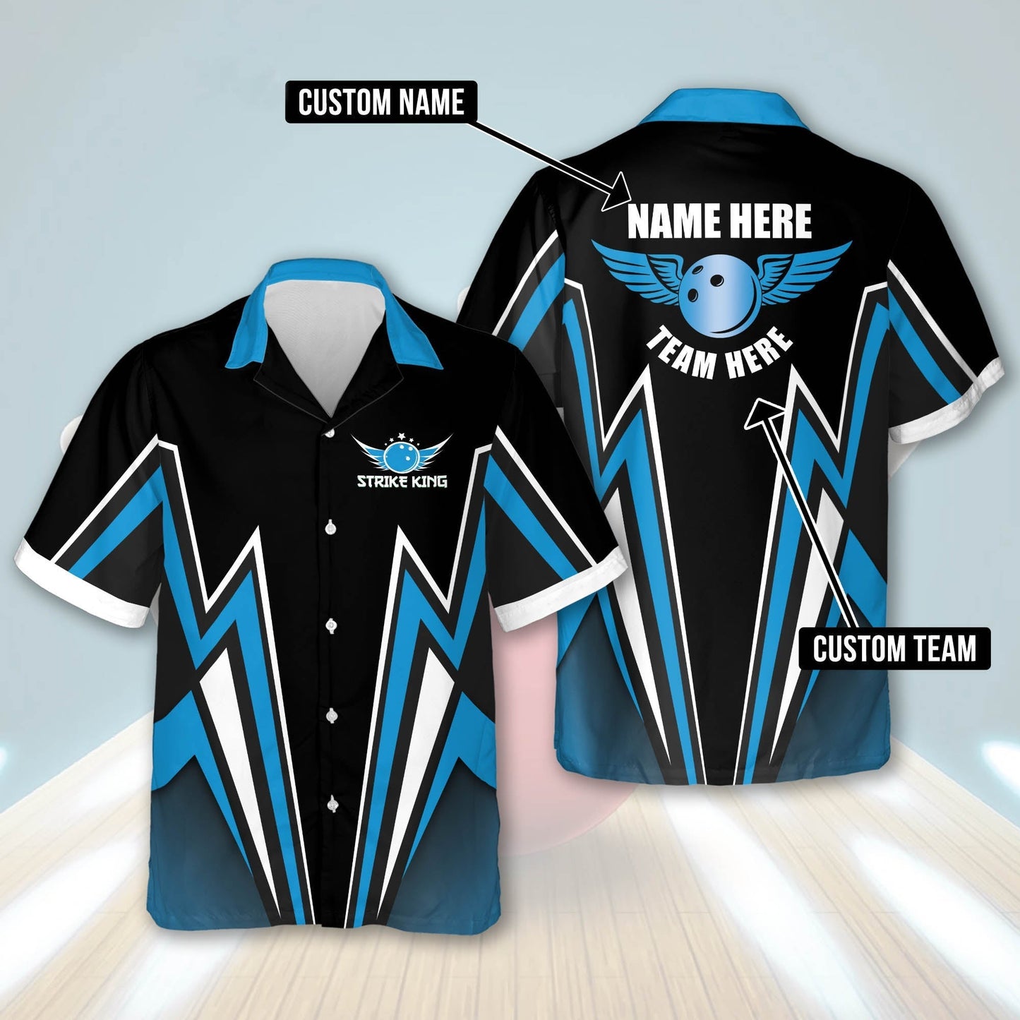 Strike King Bowling Button-Down bowling Hawaiian Shirt, Summer gift for Bowling team shirt HO2731