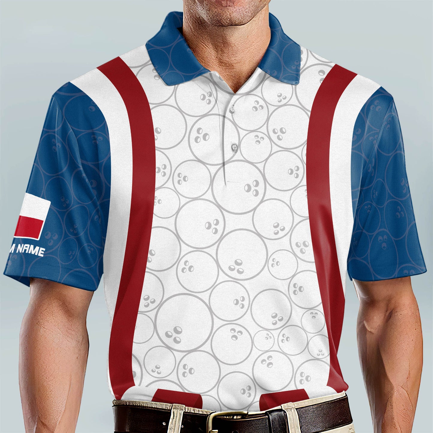 Custom Bowling Shirts For Men - Men's Funny Bowling Shirts Custom - Patriots Texas Flag Short Sleeve Bowling Polo Shirt For Men - Crazy Bowling Shirts BM0108