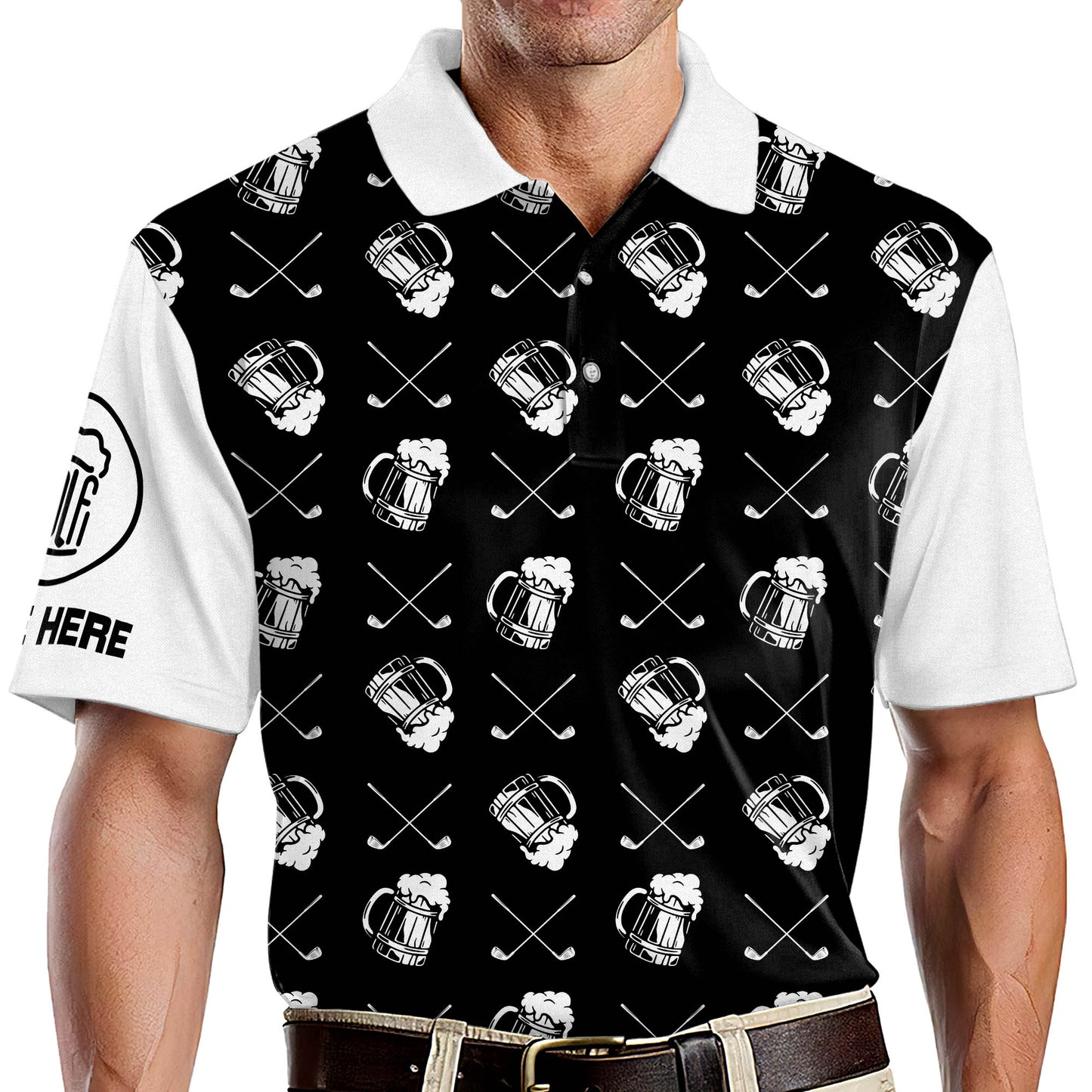 Golf Beer Pattern Golf Polo Shirt GM0174
