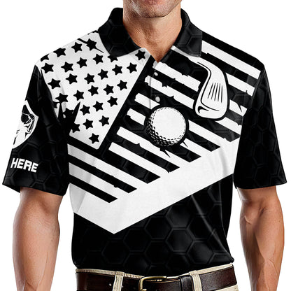 The Golf Father American Flag Golf Polo Shirt GM0079