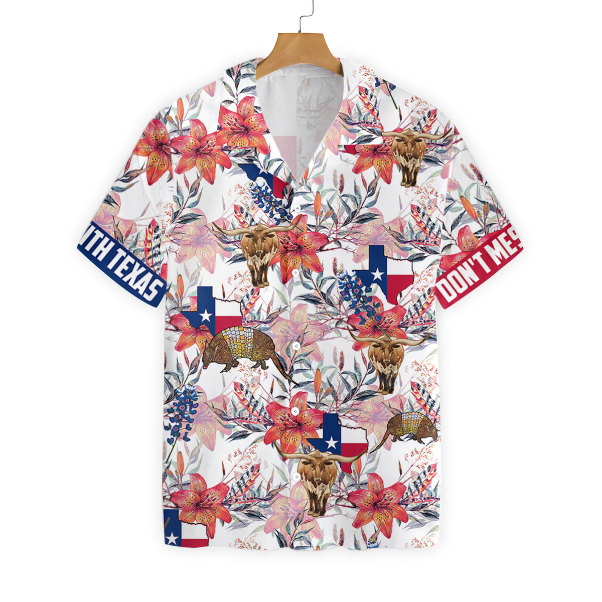 Texas Hawaiian Shirt Bluebonnet Longhorn, Hawaiian shirts for men, Women HO2464