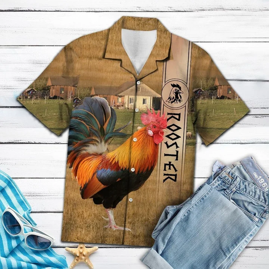 The Beauty Of Rooster In Meadow Hawaiian Shirt HO1630
