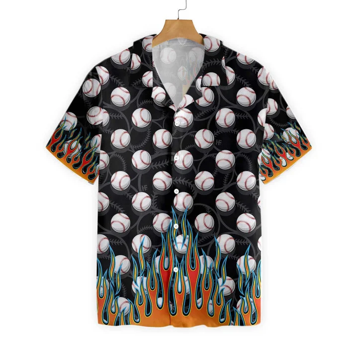 The Passion Of Sport Flame Baseballs Design Hawaiian Shirt HO1183
