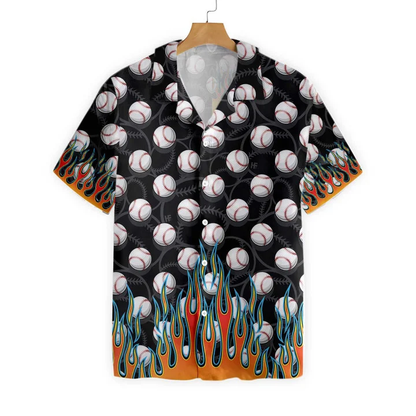 The Passion Of Sport Flame Baseballs Design Hawaiian Shirt HO1183