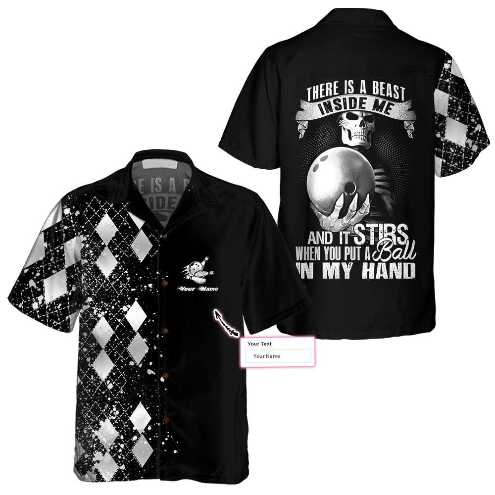 There Is A Beast Inside Me Silver Bowling Custom Hawaiian Shirt, Personalized Bowling Shirt For Men & Women HO4033