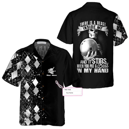 There Is A Beast Inside Me Silver Bowling Custom Hawaiian Shirt, Personalized Bowling Shirt For Men & Women HO4033