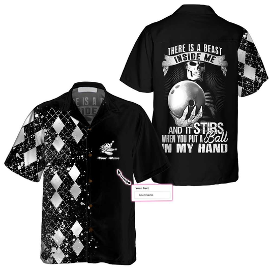 There Is A Beast Inside Me Silver Bowling Custom Hawaiian Shirt, Personalized Bowling Shirt For Men & Women HO4033