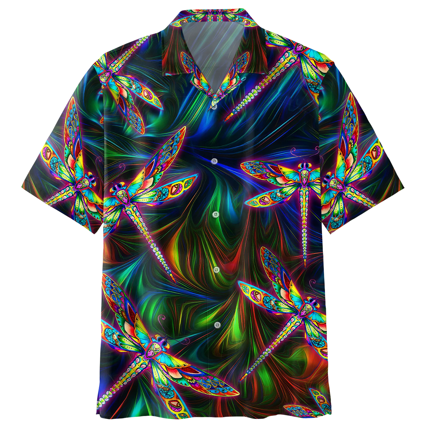 Trippy Colorful Dragonfly Psychedelic Hippie Hawaiian Shirt HO1428