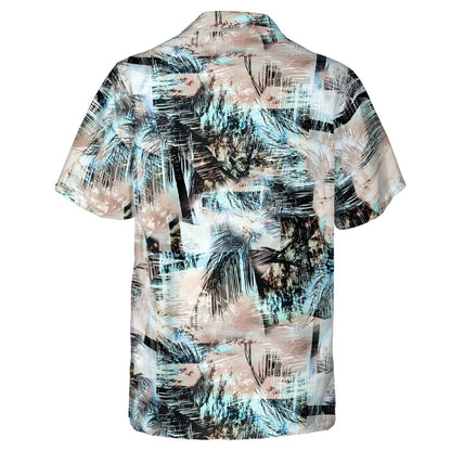 Hawaiian Camp Collar Short Sleeve Button-Down Shirt Tropical Palms Abstract 3D Hawaiian Shirts HO4977