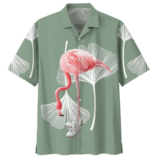 Tropical Flamingo Ornamental Hawaiian Shirt, flamingo shirts mens HO2003