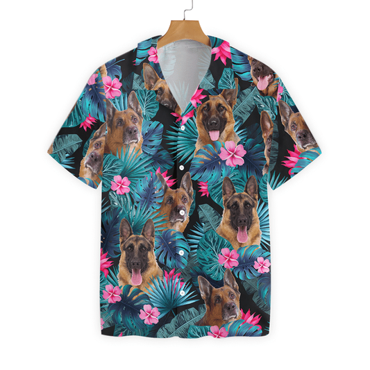 Tropical German Shepherd Dog Pattern Hawaiian Shirt HO1180