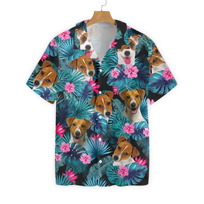 Tropical Jack Russell Terrier Dog Pattern Hawaiian Shirt HO1185