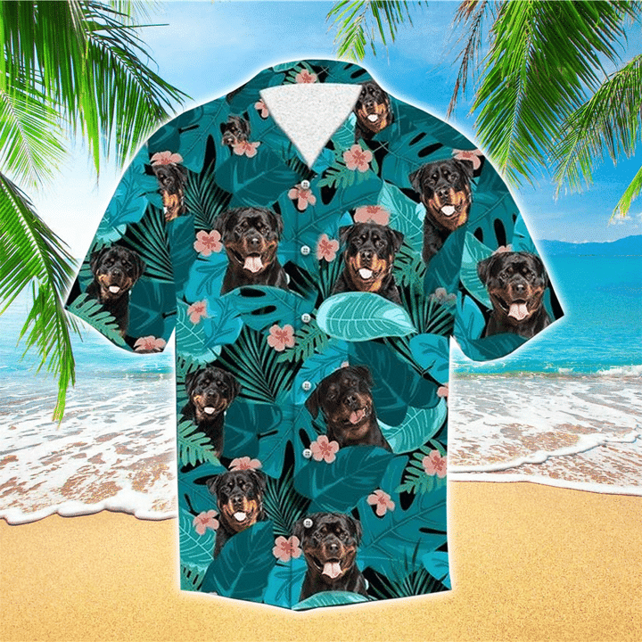 Dog Happy Summer With Rottweiler Edition Hawaiian Shirt, Flowers Aloha Shirt For Dog Lovers HO2450