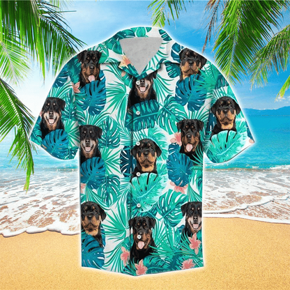 Rottweiler Vacation Hawaiian Shirt, Dog Short Sleeve Hawaiian Aloha Shirt HO2447