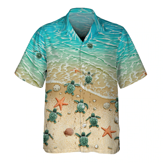 Turtle And Ocean 3D Hawaiian shirt Men's, Gift for Turtle lovers HO1473