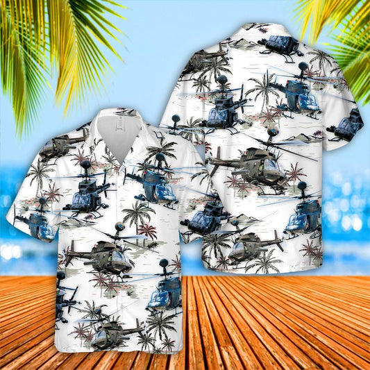 US Army Bell OH-58 Kiowa Hawaiian Shirt HO1700
