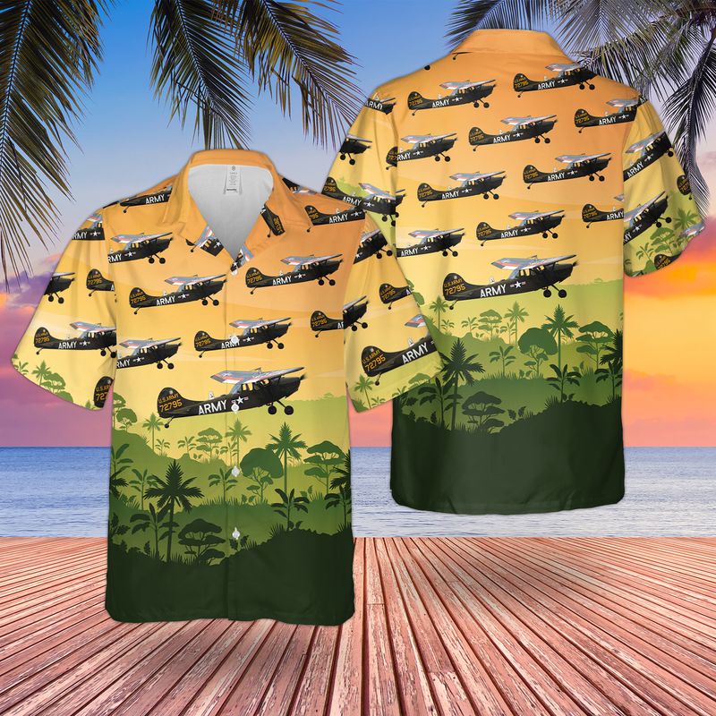US Army Cessna O-1 Bird Dog Hawaiian Shirt, Short Sleeve Hawaiian shirt for men HO1694