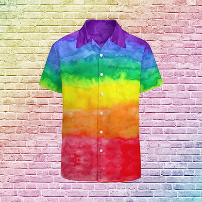 Rainbow Color Hawaiian Shirt, Hawaii Shirt For Gaymer, Lesbian Rainbow Hawaiian 3D T Shirt HO4642