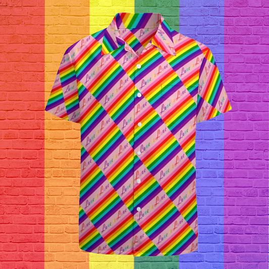 Love Equality Rainbow Flag Lgbt Lesbian Gay Pride Hawaiian Vintage Shirt Mens Button Down Tropical Hawaii Beach Shirts HO4587