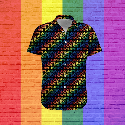 Lgbt Hawaiian Shirt, Haiwaiian Shirt, Rainbow Shirt, Beach Shirt, Lgbt Shirt, Gift For Gay Friend HO4609