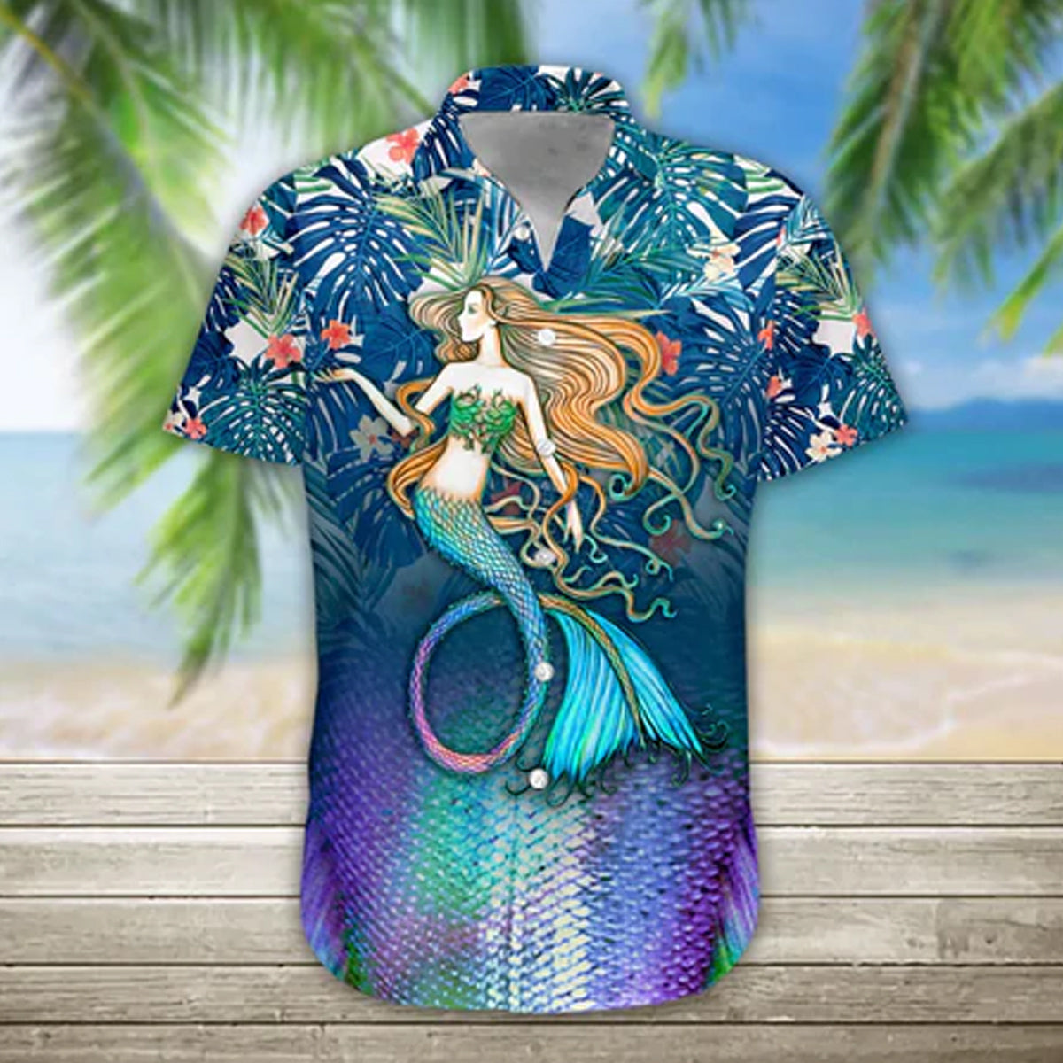 3D Summer Mermaid Hawaiian Shirt, Hawaiian shirt for women HO1101