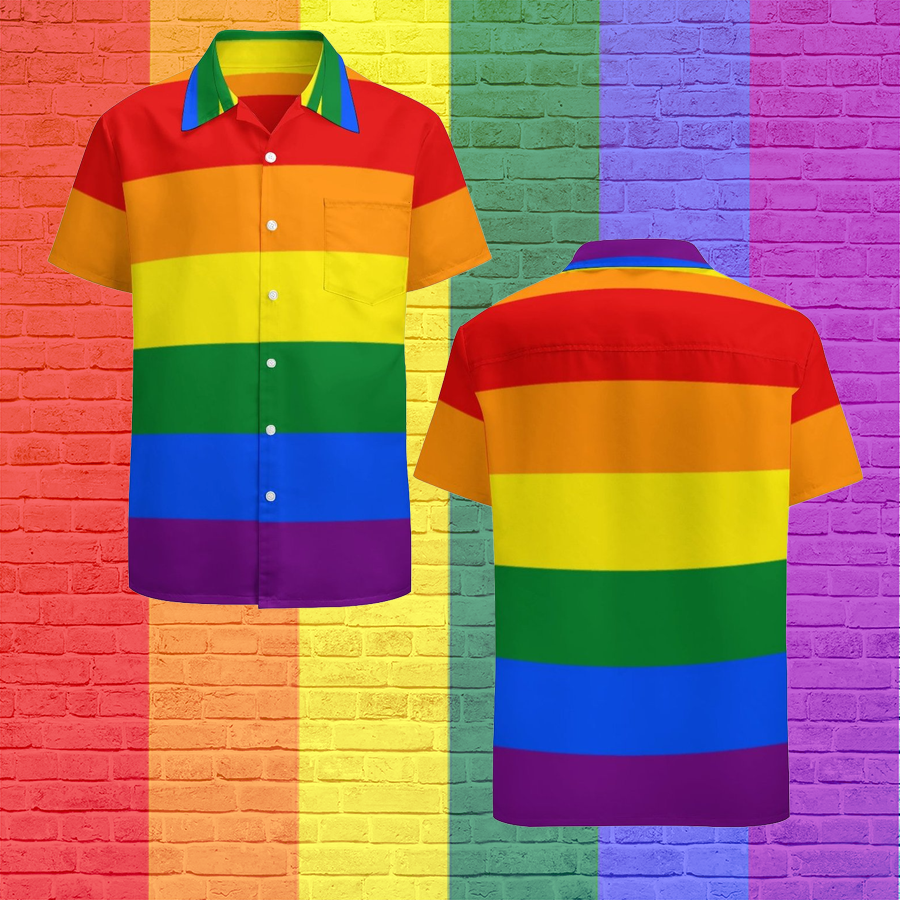 Love Equality Rainbow Flag Lgbt Lesbian Gay Pride Hawaiian Vintage Shirt Mens Button Down Tropical Hawaii Beach Shirts HO4598