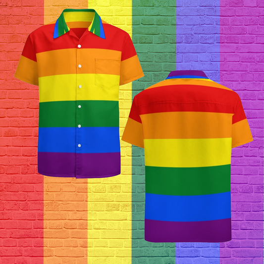 Love Equality Rainbow Flag Lgbt Lesbian Gay Pride Hawaiian Vintage Shirt Mens Button Down Tropical Hawaii Beach Shirts HO4598