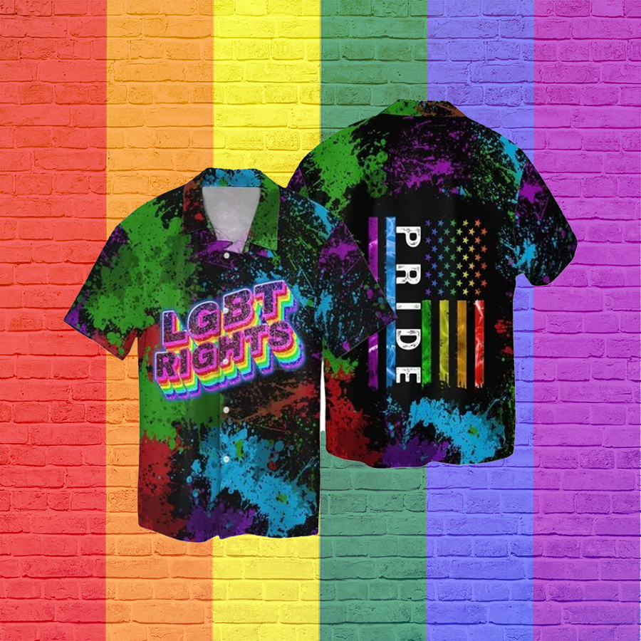 Lgbt Hawaii Shirts For Men, Women, Lgbt Couples Hawaiian Shirts, Rainbow Pride Clothing For Ally, Pride Month Shirts HO4657
