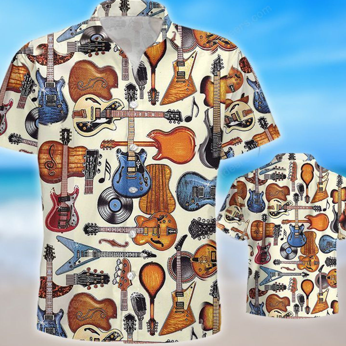Guitar - Guitar Bling Hawaiian Shirt, Summer gift, Hawaiian Shirts for Men, Aloha Beach Shirt HO1022