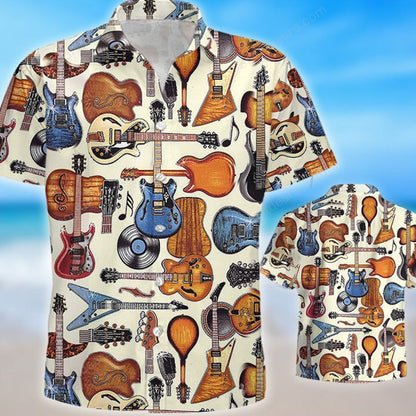 Guitar - Guitar Bling Hawaiian Shirt, Summer gift, Hawaiian Shirts for Men, Aloha Beach Shirt HO1022