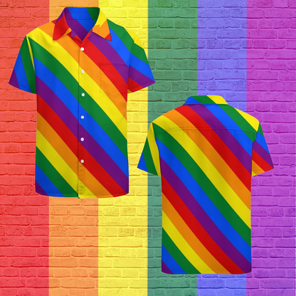 Gay Pride Hawaiian Shirt, Lgbt Rainbow Gay Pride Flag Hawaiian Vintage Hawaii Beach Shirts HO4511