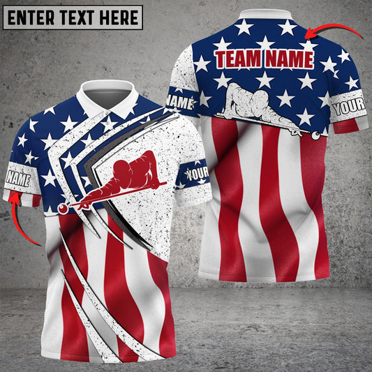 Lasfour Personalized Billiard Ball Flag Player Polo Shirt BIA0003