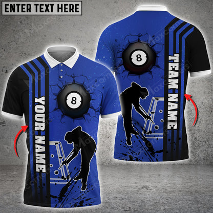 Lasfour Personalized Billiards Ball 8 Color Style, Team Name Your Name Polo Shirt BIA0437