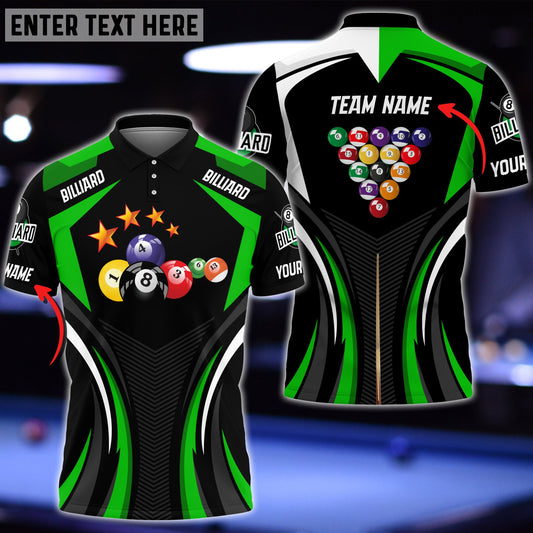 Lasfour Personalized Billiard Ball Your Name, Team Name Player Polo Shirt BIA0676