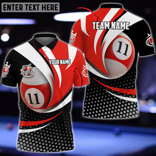 Lasfour Personalized Billiard Ball 11 Player Polo Shirt BIA0683