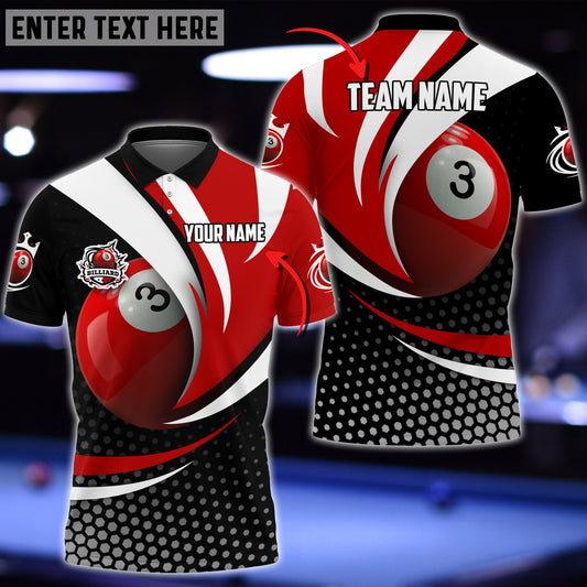 Lasfour Personalized Billiard Ball 3 Player Polo Shirt BIA0687